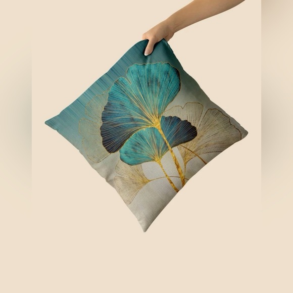 💐🔵Set of 2-Ginkgo Biloba Print Indoor/Outdoor Waterproof Covers Without Filler - Picture 5 of 9